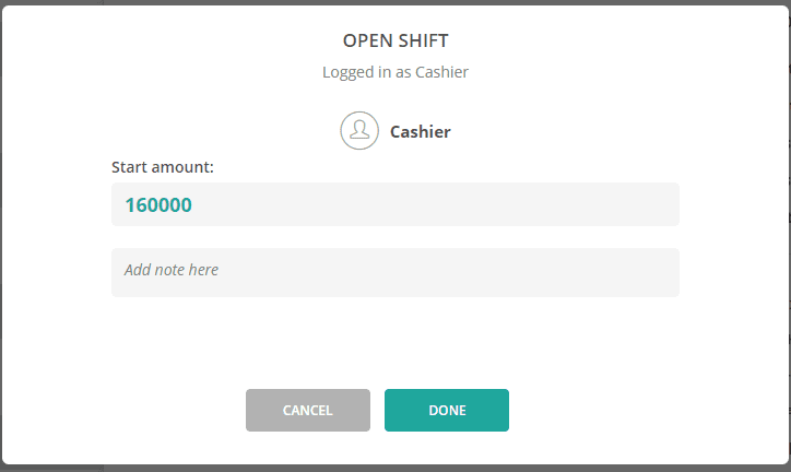 Open a New Shift