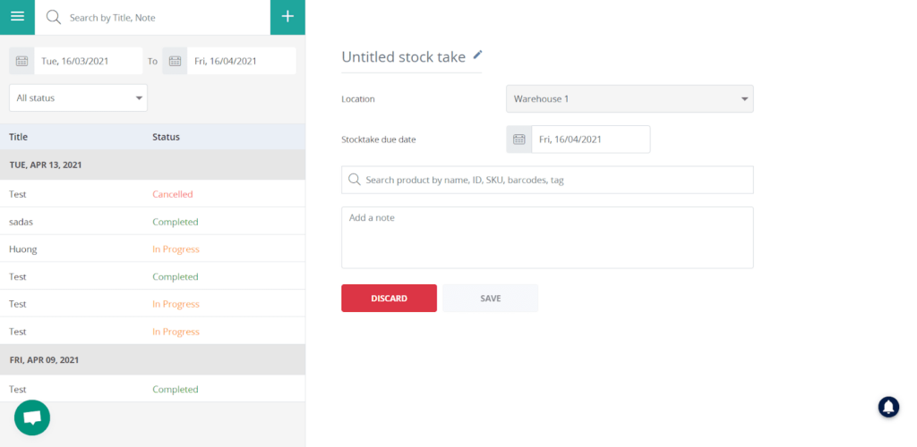 Introduce Stocktake - Inventory Management