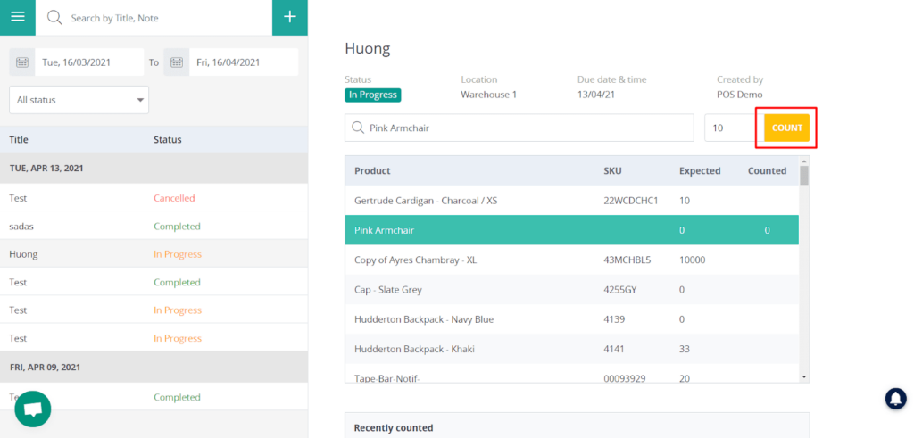 Introduce Stocktake - Inventory Management