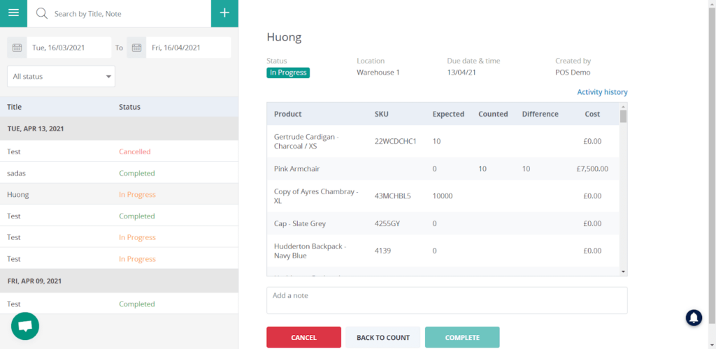 Introduce Stocktake - Inventory Management