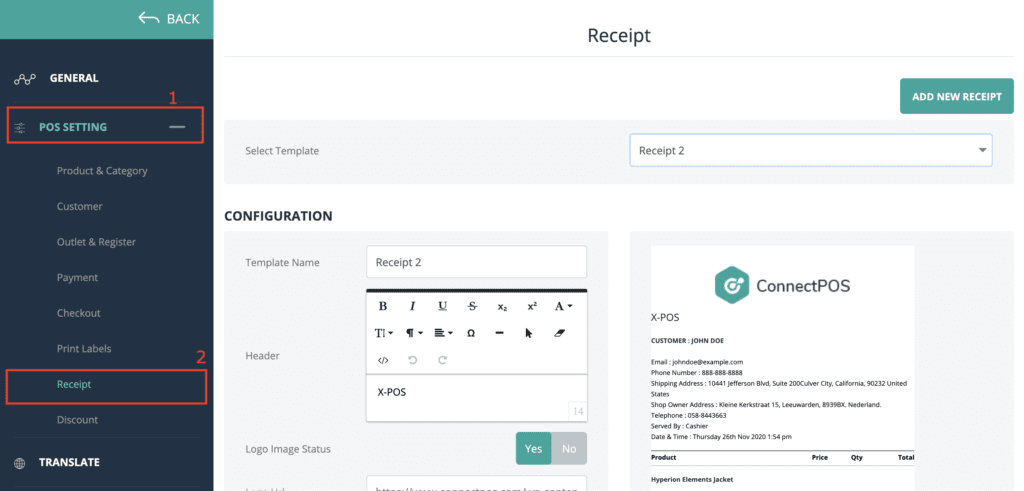 How To Change Logo On Receipt Template