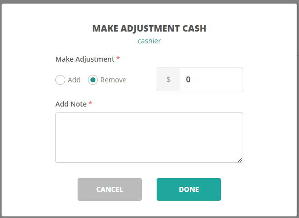 Create Adjustment
