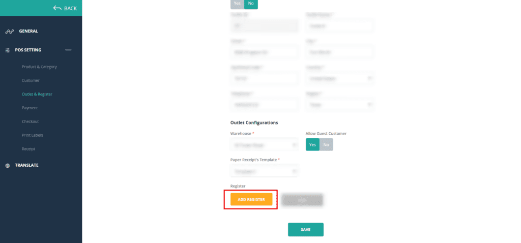 Setting Up Your Register