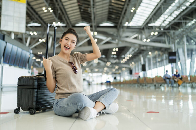 young asian woman in airport