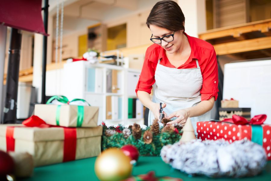 Retail Store Prepare For Christmas